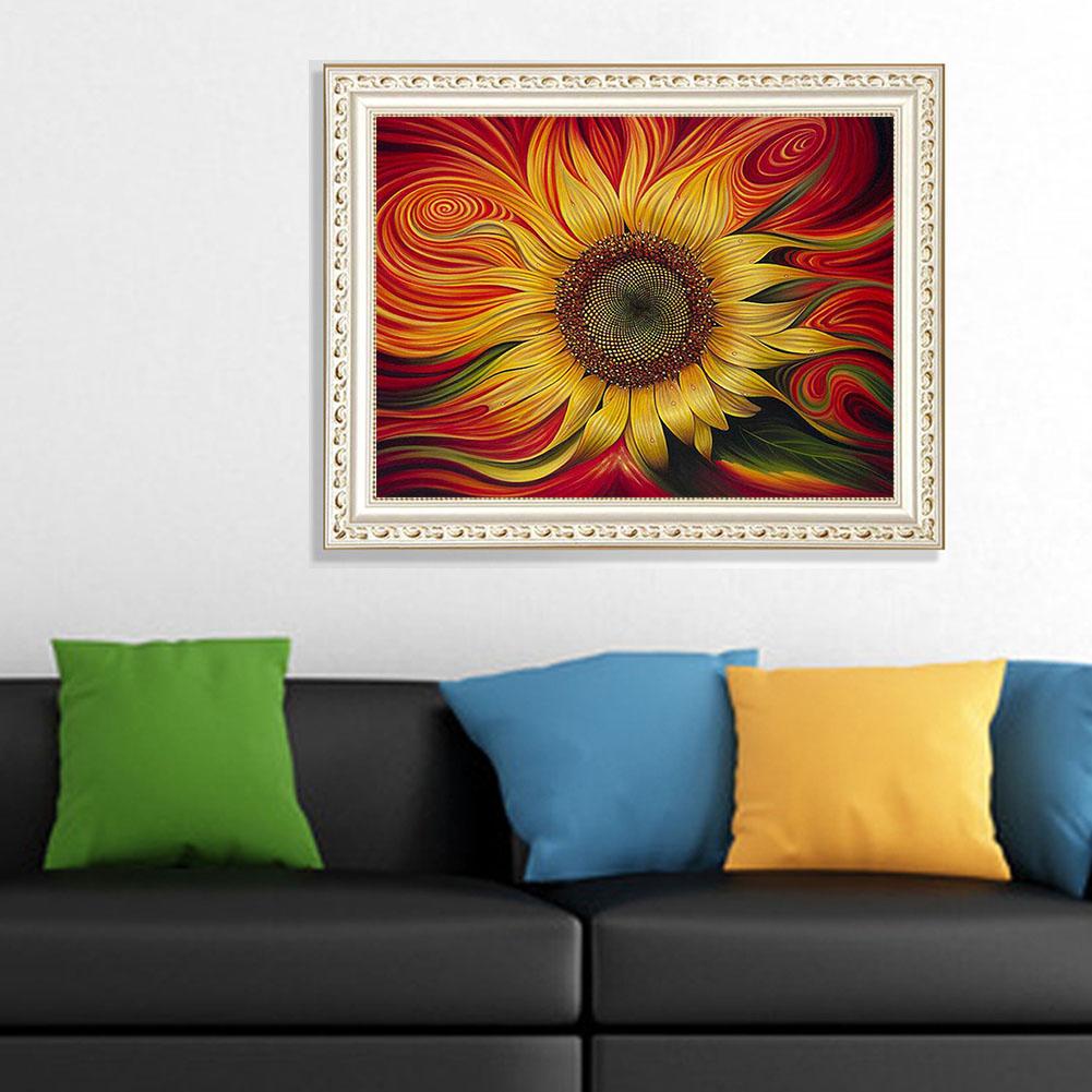 DIY 5D Rhinestone Painting Drill Embroidery Floral Cross Stitch Home Decoration Sunflower
