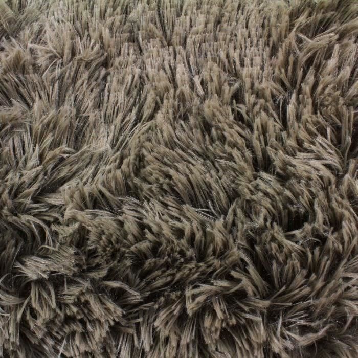 Shaggy Koberec do obývacího pokoje nebo ložnice - Neo jóga - omyvatelný koberec s jemnou základnou z extra měkkého mikrovlákna Taupe s dlouhým vlasem 160 x 230 cm