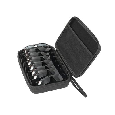 4/5/6/7/8 Fächer Verstellbarer Brillenorganisator, Tragbare Schwarze Aufbewahrungstasche Hülle Für Reisen, Stabile Trennwände Brillenbox