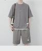 Herren Sommer Waffelstrick T-Shirt und Eisseide Shorts Set