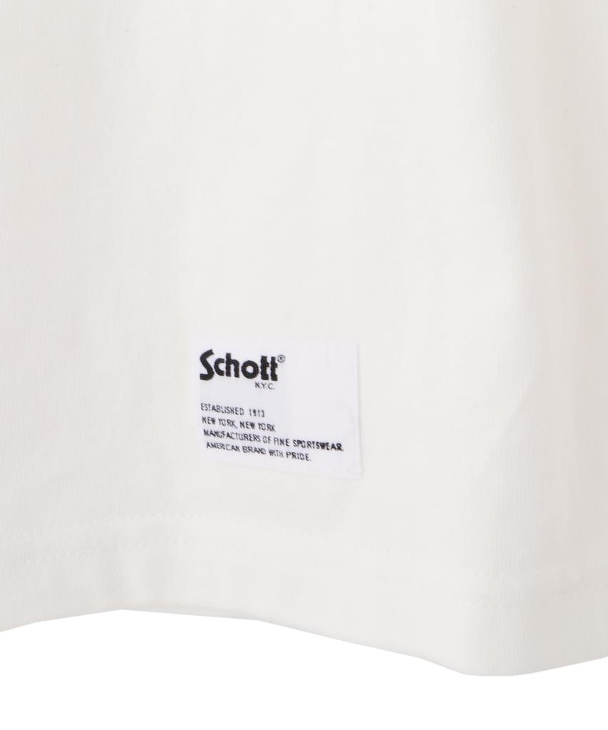 Schott Flame Logo T-Shirt, Men's, Size XL, 030, White, 782-5134018