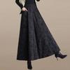 National Style Floating Jacquard Wide-leg Pants Women's Autumn and Winter Plus Size Slim Elastic Waist Umbrella Culottes Casual Boots Pants