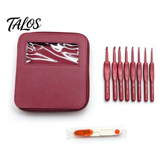 Crochet Starter Set 1 Hook Kit, 8 Sizes 2.5mm-6mm Yarn Knitting Silicone Grip with Storage Case , Soft TPR Handle Needle & Scissors