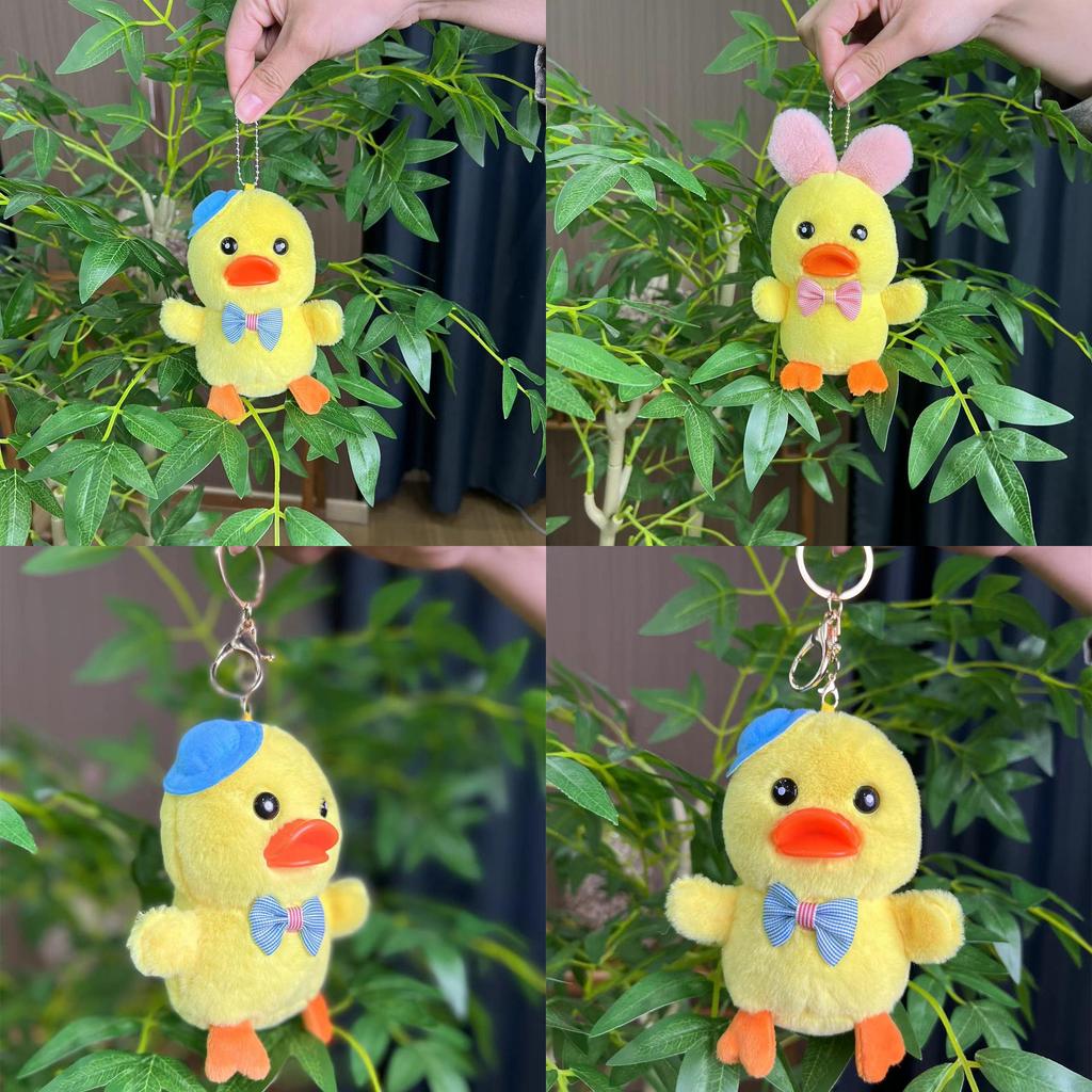 Charming Duck Plush Toy Accessory With Golden Chain For Stylish Backpacks