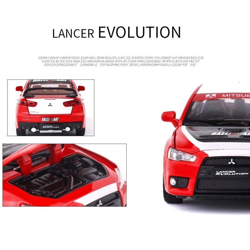 1/32 Mitsubishi Lancer Evolution Model Závodního Auta ze Slitiny Kovový Odlévaný Model Auta Simulační Sběratelský Předmět Dětský Dárek