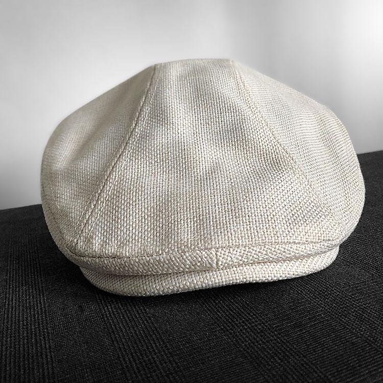 Berretto Retro in Lino Sottile Traspirante Cappellino con Visiera Unisex Bianco Cappello Forward Elegante Casual Beccaccino Copricapo per Uomini Donne