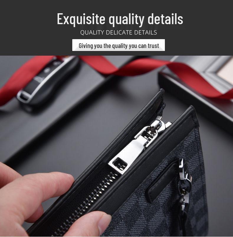 2025 Clutch de Negocios y Neceser para Hombre con Estampado de Cuadros