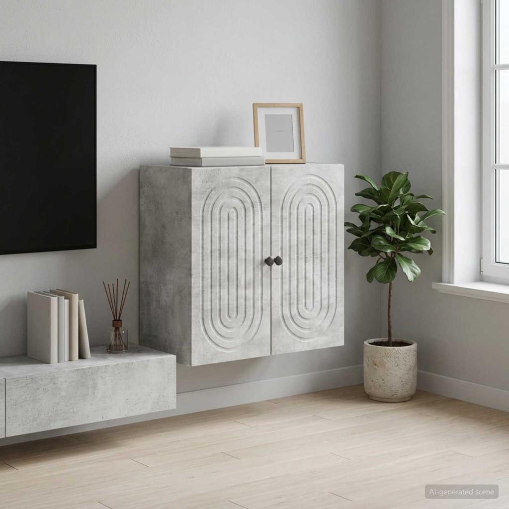 Wall Mounted Cabinet Concrete Grey 59 x 31 x 60 cm Engineered Wood