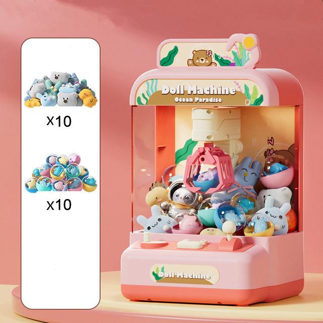 Cartoon Automatic Doll Claw Machine Doll Machine Kids Operated Play Game Clip Doll Toys Mini Claw Catch Toy Crane Machines Gift