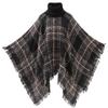 Plaid Tassel Pullover Shawl with High Collar - Plus Size, Autumn/Winter Collection