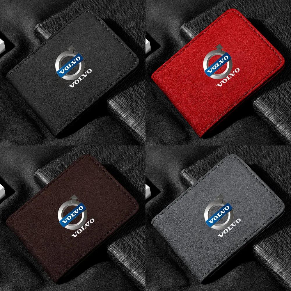 Car Driving License Bag Card Credit Holder Purse For Volvo C30 V40 V60 V90 S40 S60 S80 S90 S80L XC40 XC60 XC90 AWD T4 T5 T6 T8 FE3