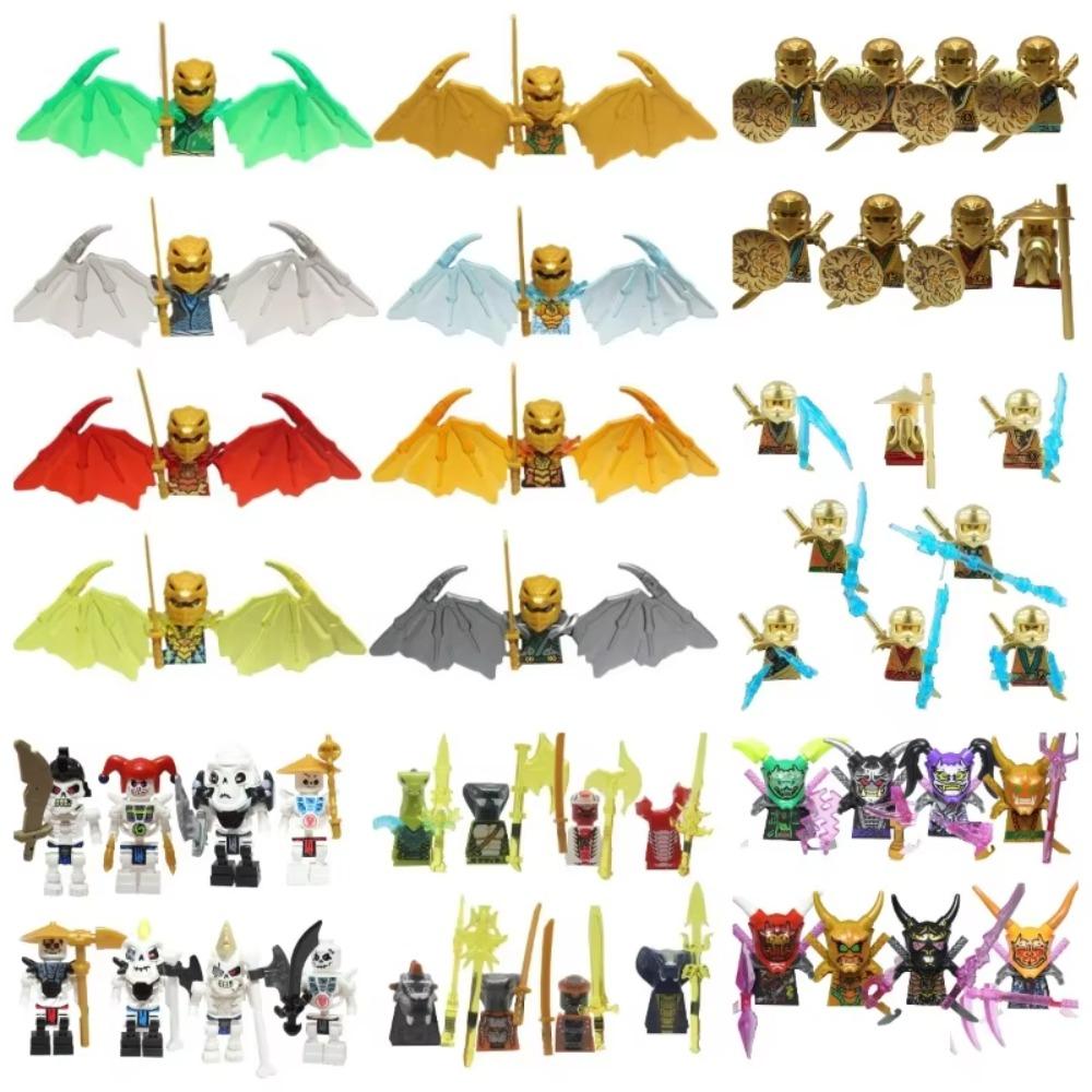 104 PCS ninja building block doll set, assembled role action doll DIY building block doll toy boy birthday gift.
