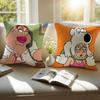 Cartoon F-families GuyS Pillow Case Sofa and Living Room Decorative Cushion Covers Dust-proof and Mite-proof Invisible Zipper