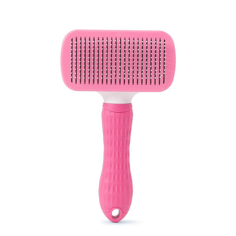 Pet comb Cleaning supplies Brush One-click hair removal Beauty dog comb Stainless steel hair removal Self-cleaning hair removal comb
