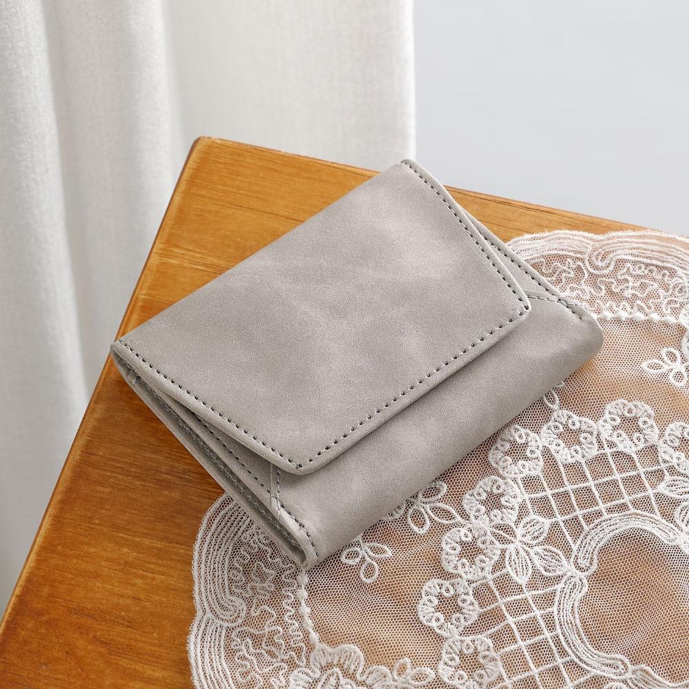 

Fashion PU Leather Women s Ultra-thin Wallet Large Capacity Portable Short Zipper Bag Multi-card Slot Coin Purse Outdoor серый