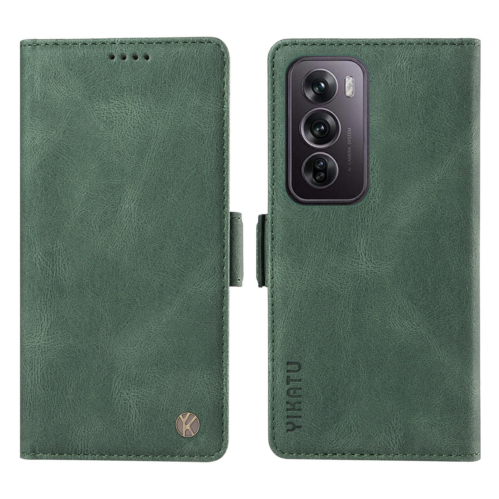 

For Oppo Reno12 Pro 5G (Global)/(China) Phone Case Skin-Touch Leather Cover Green