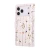 For iPhone 17 Pro Max Case RFID Blocking Flower Leather Phone Cover with Wrist Strap