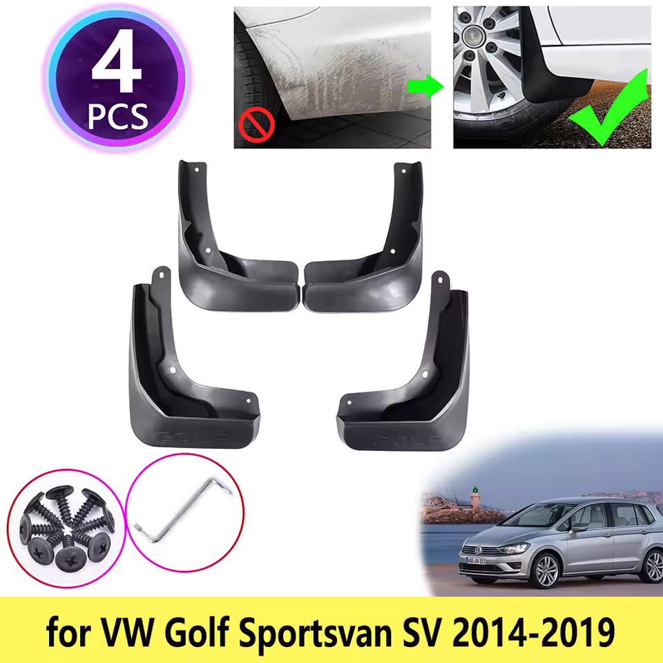 Für VW Volkswagen Golf Sportsvan SV 2014 2015 2016 2017 2018 Schmutzfänger Spritzlappen Kotflügel Schmutzfänger Leitblech Spritzschutz