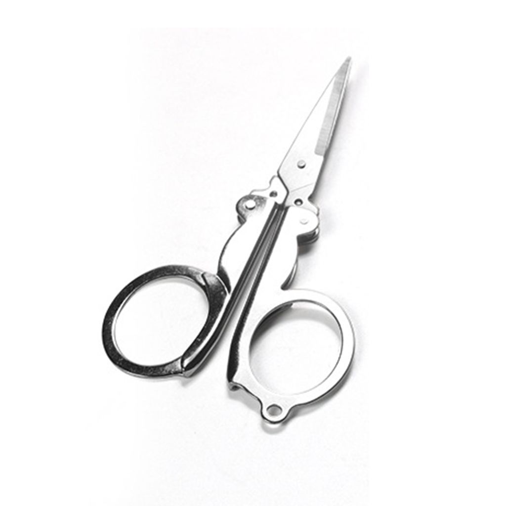 Stainless Steel Folding Scissors Safe Anti-Rust Mini Travel Scissors for Home and Travel Use 333 (high carbon steel) белый