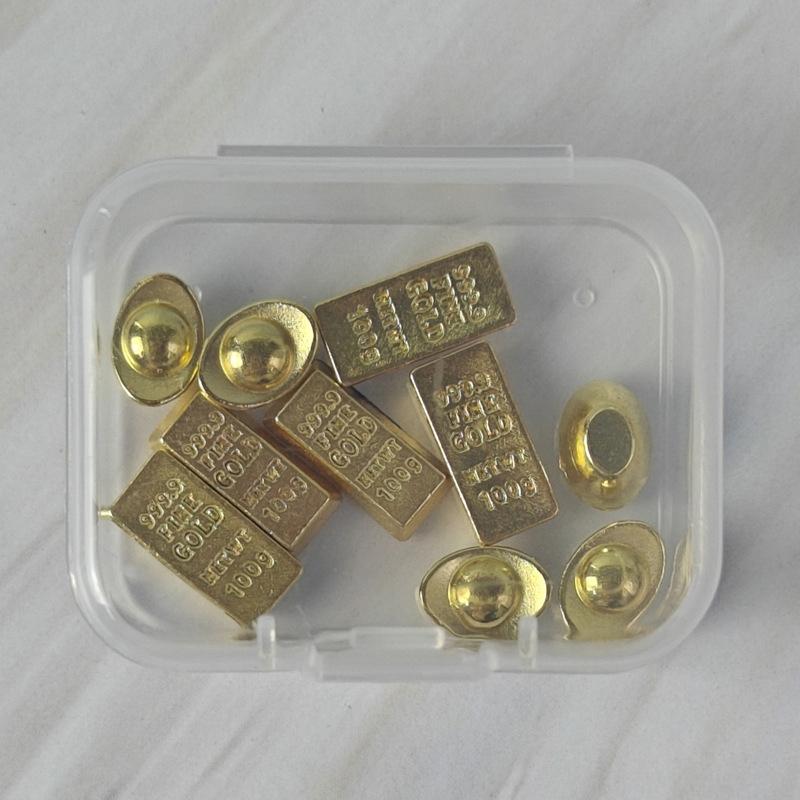 1Pc Simulated Gold Bar And Gold Ingot Ornament Mini Doll House Decoration Toys Miniature Model Diy Accessories