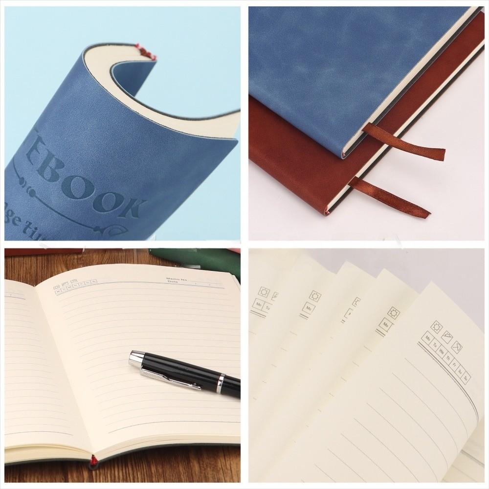 Soft Business Memo Book Leather Surface Diary Notepad Thick Notebook Back To School
