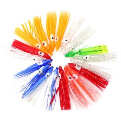 50PCS Mixed Color Octopus Fishing Lures Soft Sea Fishing Lures Squid Skirt Bait  Trolling Fishing