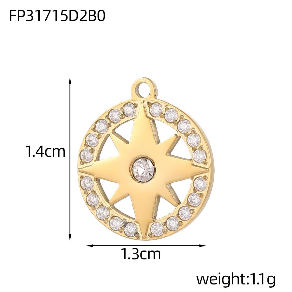 CARLIDANA DIY Baroque Zircon Heart Star Handmade Accessories Charm Stainless Steel Gold Plated Pendant Fashion Jewelry Making