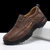 Yuyin Artisan Made Genuine Leather Men Shoes Daily Outside Slip On Loafer Shoes Men Shoes Flats Moccasin Shoes Walking Footwear Anti-Skid