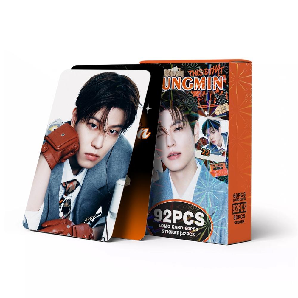 92PCS New Album Boy Group Lomo CardTHIS THAT Collected photos Peripheral Set Stickers Collection Fans Gifts