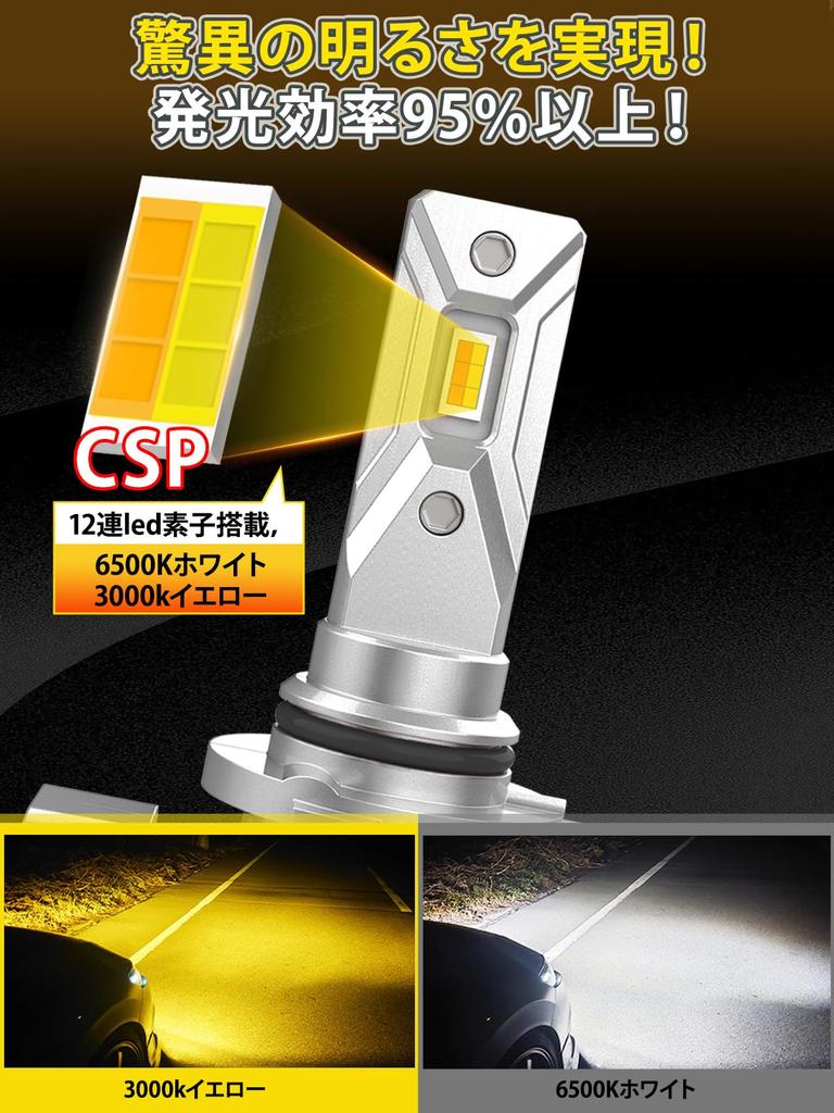 XELORD H11 LED Fog Lamp, H8, H11, H16, LED Bulb, 2 Color Switching, High