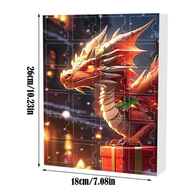 Dragon Christmas Advent Calendar Acrylic Dinosaur Pendant Toy 24 Days Of Vacation Advent Calendar For Car Christmas Tree Decor