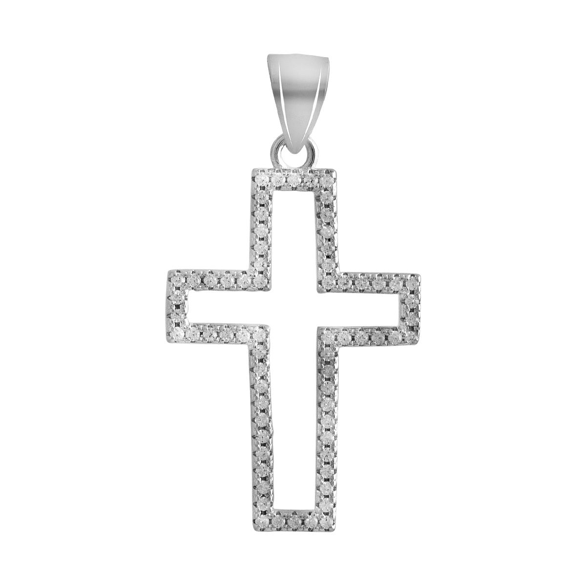 

Срібна каблучка з фіанітами. (2136477) білий