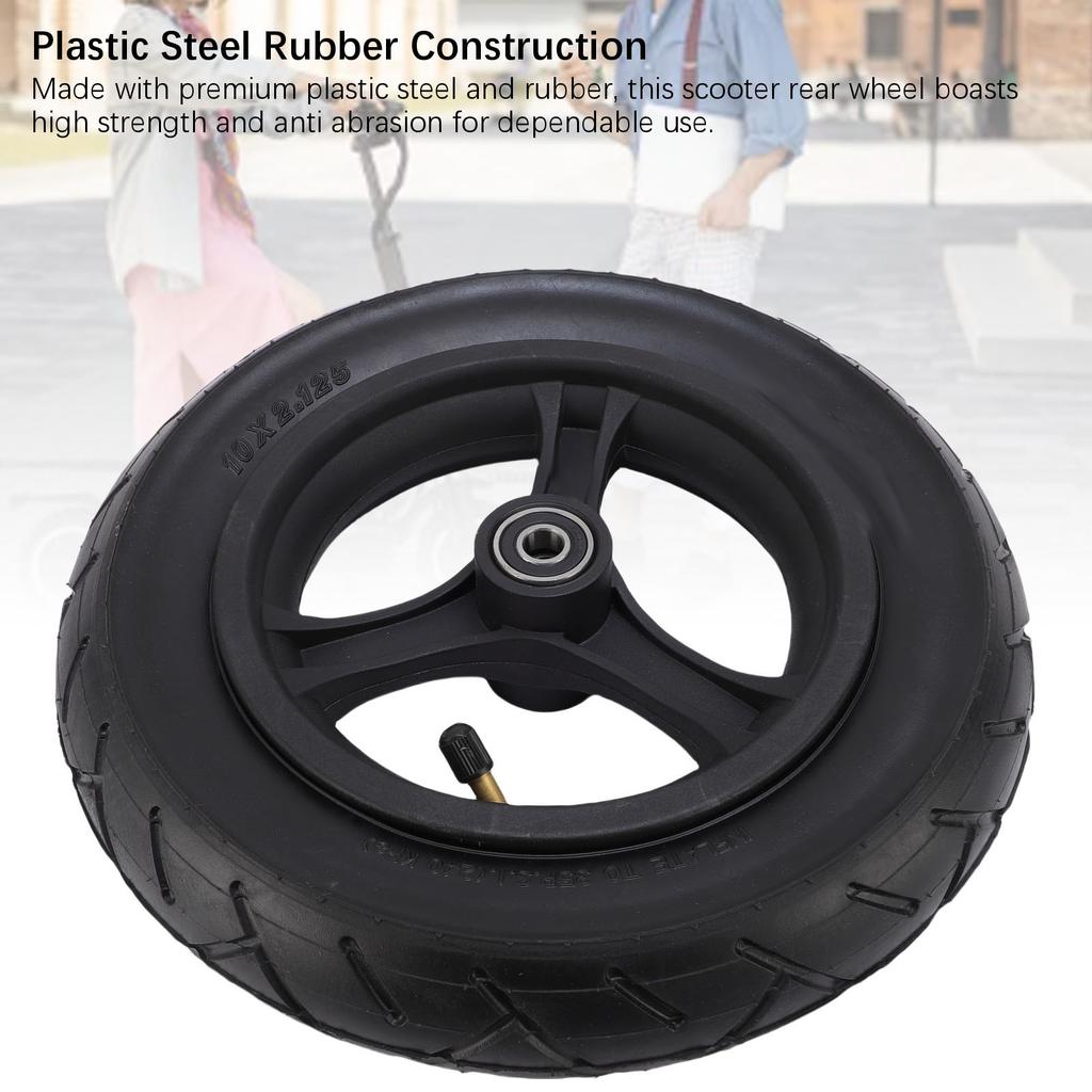10 Inch Scooter Rear Wheel 10 Inch Scooter Rear Wheel Rubber Electric Scooter Auxiliary Wheel Rear Tire for Replacement
