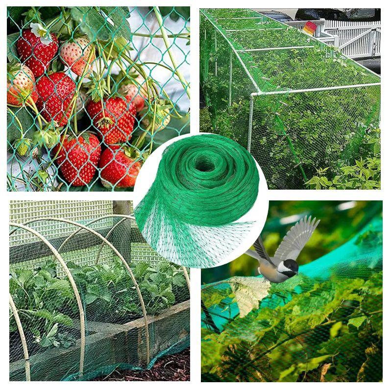 Reusable Green Anti Bird Protection Net 15mm Mesh Garden Plant Netting Protect Plants Fruit Trees From Bird Deer Poultry Fencing