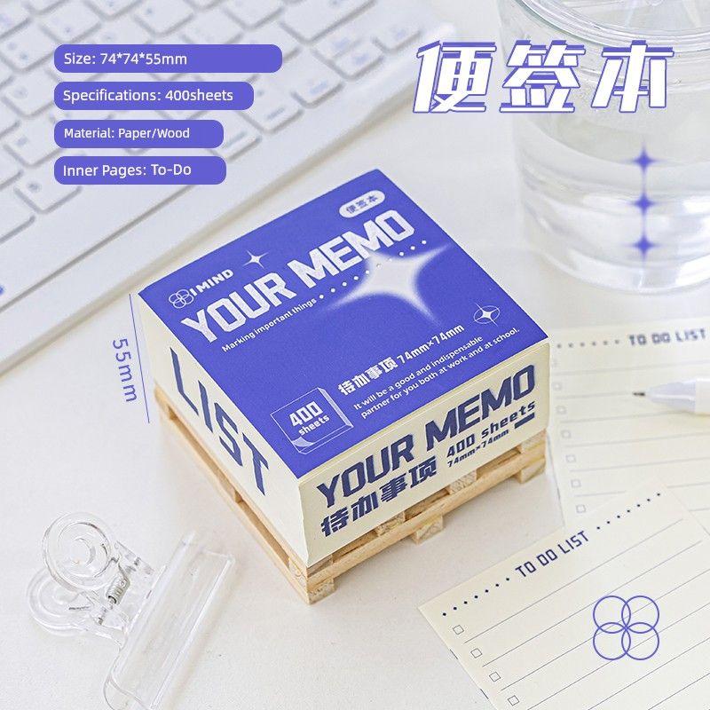 

Wooden Base Non-Adhesive Notebook Minimalist Note Paper To-do