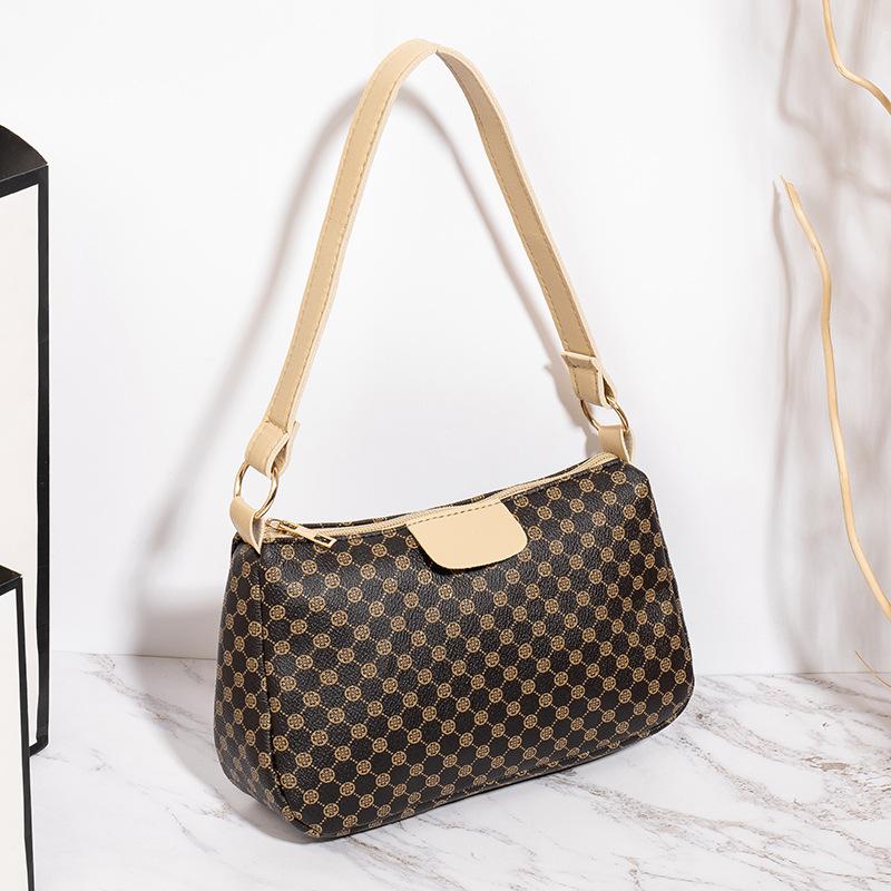 Printed Polka Dot Shoulder Zipper Women's Bag New Fashion Casual Armpit Bag