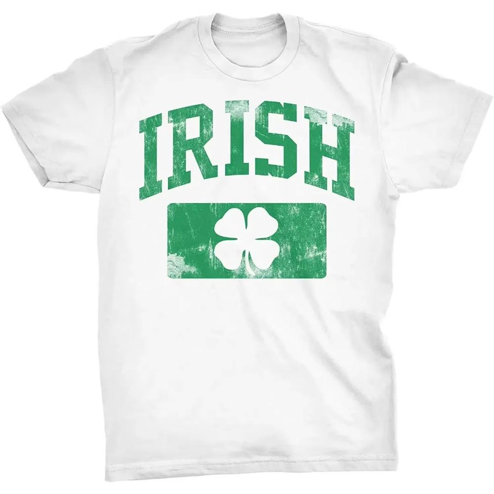 Irish Athletic Vintage Distressed Irish St Patricks Day Shirt for Men Cotton Four Seasons Daily T Shirt Men Clothing