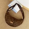Retro Leopard Print Women's Hobos Crossbody Bag Faux Suede Casual Shoulder for Women Fall Winter Underarm Bag Purse Handbags