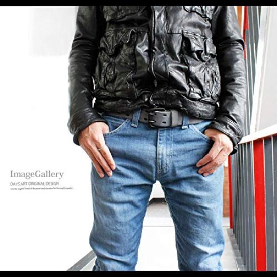 Genuine Large Nubuck Double Buckle Vintage Finish [Days Art] Belt, Leather, Cowhide, Size, Long, Leather, Brushed, Hole, Belt,