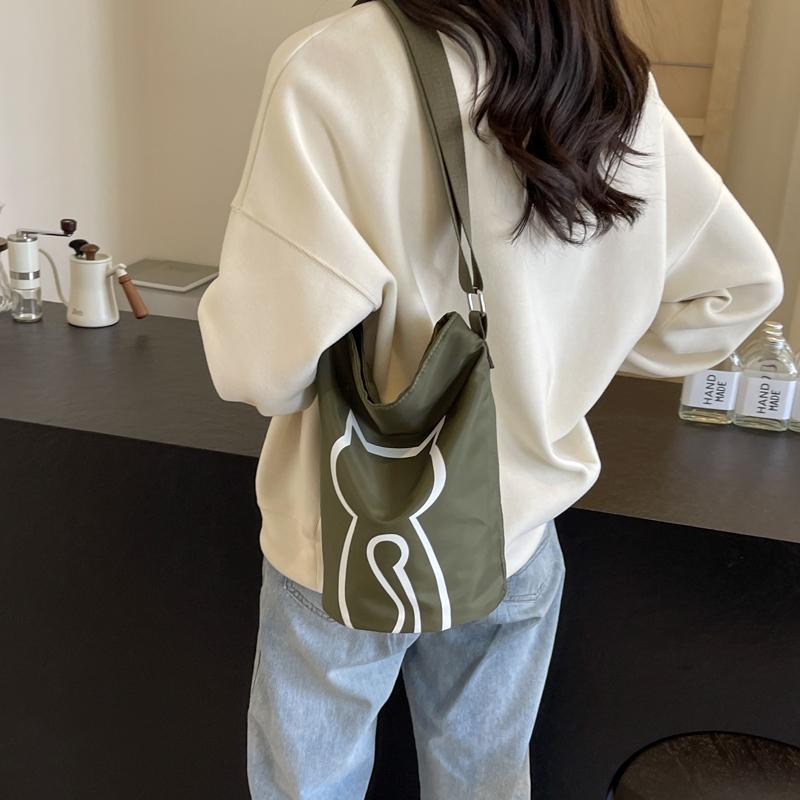 Geantă de umăr pentru femei cu imprimeu pisică Geantă tote de mare capacitate