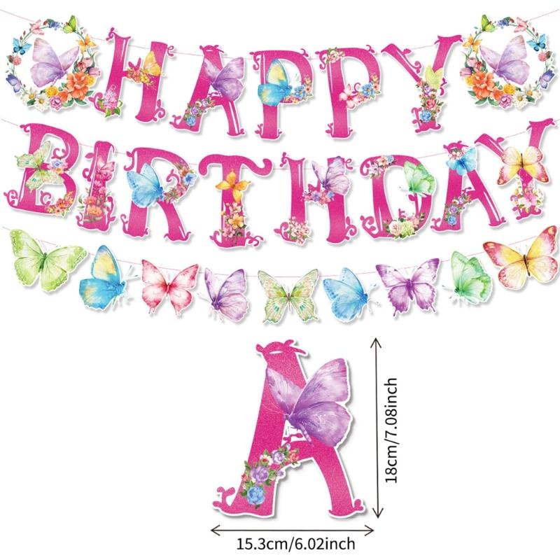 Colorful Butterfly Party Decorations Birthday Banner and Hangings Whirls Eye Catching Birthdays Parties Accessories