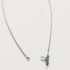 BONBEAU Open Heart Lock Pendent Silver Chain Necklace 925 Silver Heart Lock Pendant Oil Painting Chain Silver Necklace