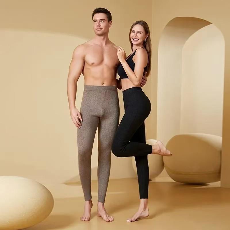 Premium Cashmere Wool Knit Warm Trousers for Men & Women - High-waist, Thick, Autumn/Winter Base Layer