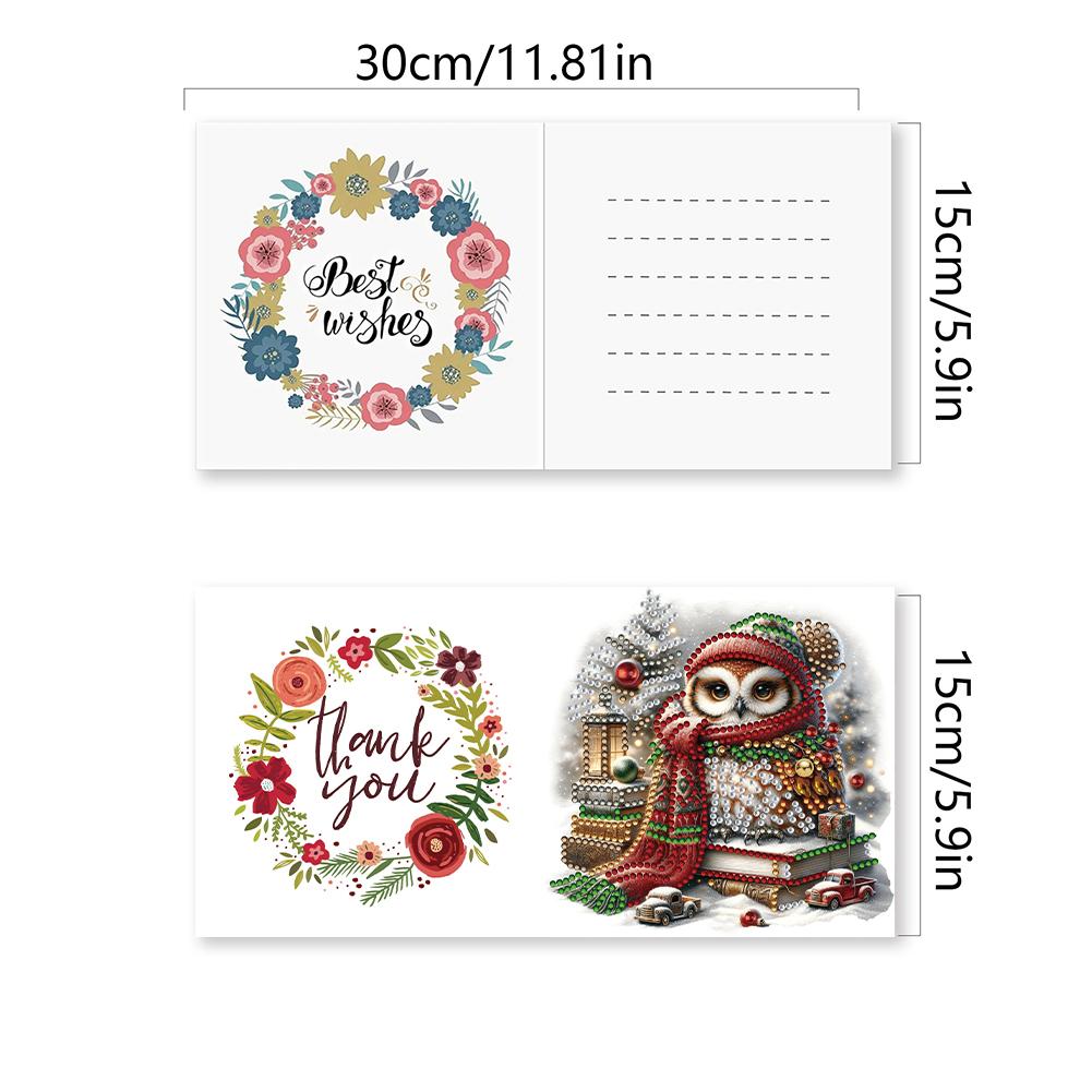6Pcs Christmas Special Shape Christmas Book Rhinestone Painting Card Kit Diamond Painting Greeting Card for Holiday Party Favors