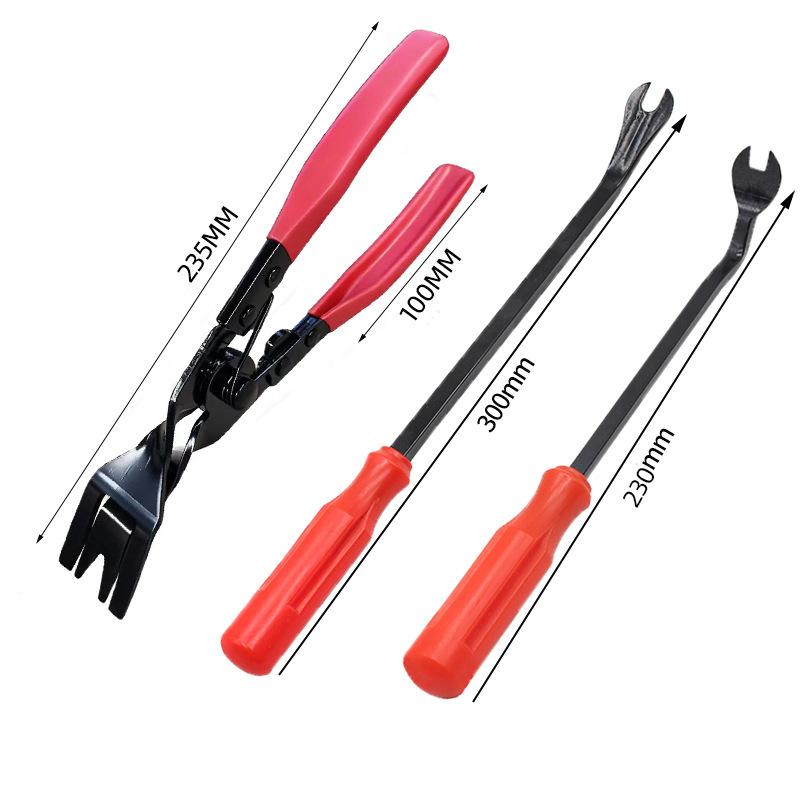 3-Piece Car Disassembly Tool Set: Door Panel Clip Remover, Audio Modification, Headlight Opening Pliers, Auto Repair Tools