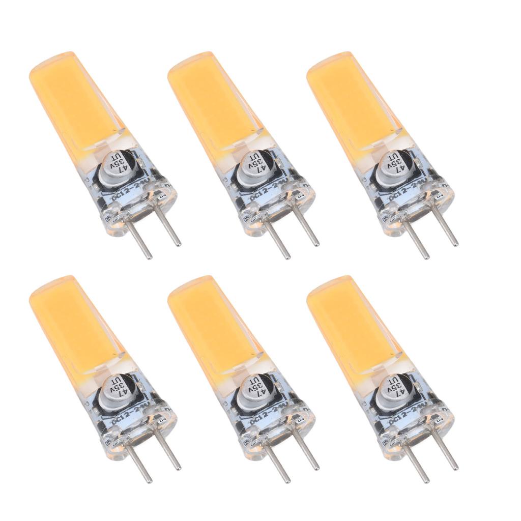 6PCS GY6.35 Bulb 5W COB Light Bulb 500lm Silicone Ceiling Lamp Bulb for Living Room