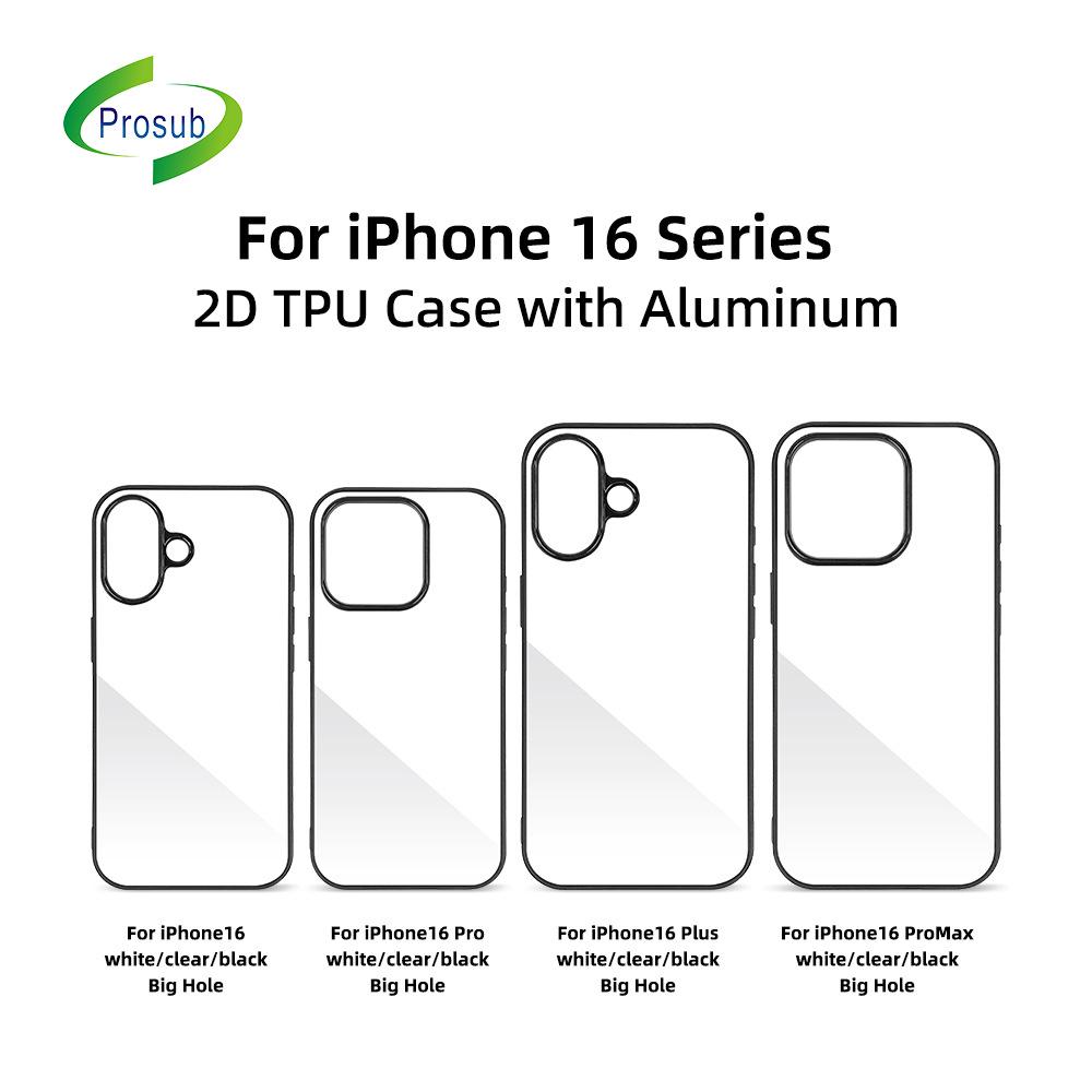 

Heat Transfer iPhone 16 ProMax TPU + Aluminum Magnetic Case for Sublimation iPhone 16 Pro