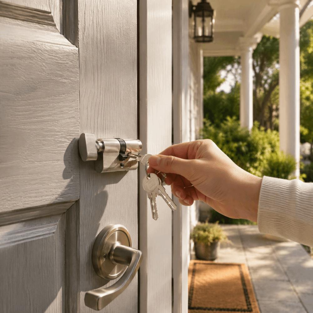 with 3 Keys Door Lock Cylinder Silver Door Lock Core Sturdy Home Door Lock Interior Door Lock Swap