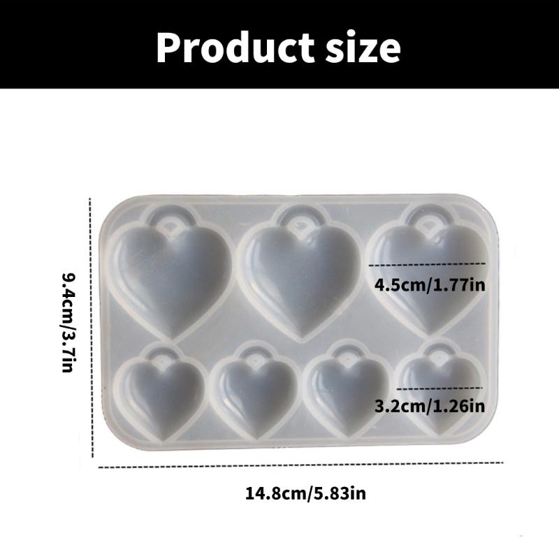 Valentinstag 3D Herz Anhänger Harzform Robuster Silikon Leicht zu lösen Tragbar für Schmuck Bastelbedarf