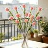 Artificial Tulip Flower Realistic Fake Flower Bouquet Long Stem Faux Floral Arrangement for Home Office Wedding Decoration